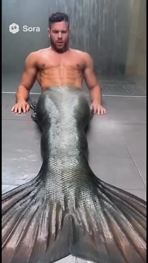 MermanMaker on Instagram: "It’s real, so don’t touch your tail fin too hard—you might peel off the scales. #merman #merman_tf #reels #aivideo #transformation #ai #sora2"
