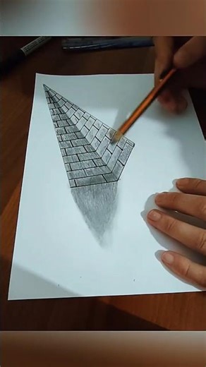 3d Pyramid Drawing On Paper #3dart #3ddrawing #drawnbygenti #artlovers