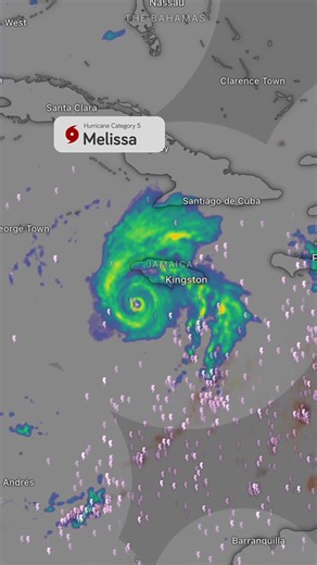 🌀 Catastrophic Category 5 Hurricane Melissa devastates Jamaica 🇯🇲 The strongest hurricane in Jamaica’s modern history is bringing 175 mph (280 km/h) winds, torrential rain, storm surge, and catastrophic flooding. 📍 Tuesday, 2:00 a.m. EDT (0600 UTC) Located ~215 km SW of Kingston Moving slowly NNE at 4 km/h — meaning extreme conditions will persist for hours. ⚠️ Hazards 🌧️ Jamaica: 400–800 mm of rain (locally 1000 mm), life-threatening floods, landslides & storm surge. 💨 Eastern Cuba: 250–5