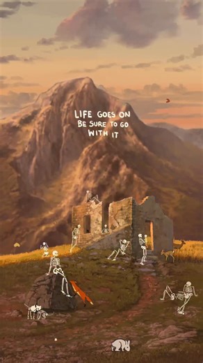 Christian Watson | 1924us on Instagram: "Life goes on, be sure to go with it. 2025!! WOW! Thank you for this year! Thank you for sharing in all of it! Here’s a look at some of our friends, skellies, fur-buddies and more that all came together to tell the stories and quotes for the year. Move into next year with great fervour! Hold excitement to your chest! Keep hope close! I hope y’all enjoy the last day of the year! #1924us #mrskelly #animation #art #inspiration"