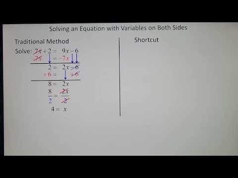 8 Solving Linear Equations with Variables on both sides REVIEW