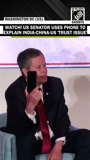 WATCH! U.S. senator Steve Daines uses phone to explain India-China-US 'trust issue'