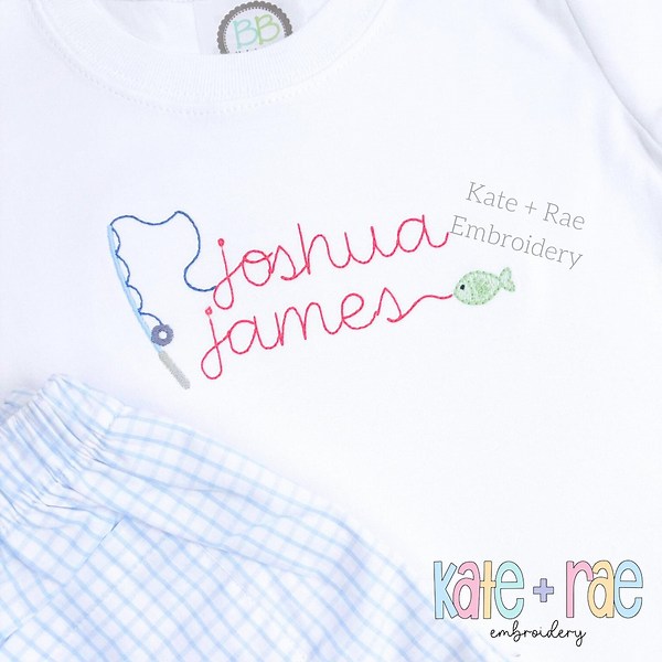 Gone Fishing Bean Stitch Embroidery Font - Fishing Embroidery Font - Bean Stitch Embroidery Font • Native BX Font - Etsy