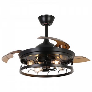 [Hot Item] Iron DC Motor Hidden Blades Remote Control Invisible Ceiling Fan with LED Lighting