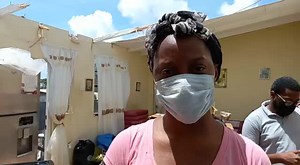 BGIS Information Officer, Shamkoe Pilé, interviews Keisha Cordieu of Silver Sands, Christ Church, on her experience during the passage of Hurricane Elsa. Ms. Cordieu and her grandmother, Norma Forde, lost the roof of their home during the severe weather. 🎥: S. Pilé/BGIS | Barbados Government Information Service