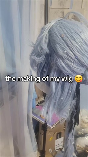 AHH CAN'T WAIT FOR THE FINAL LOOK!! #wigmaking #wig #cosplaywig