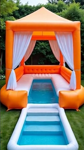 Unbelievable Canopy Bedroom 🛏️ That’s Actually a Huge Swimming Pool!