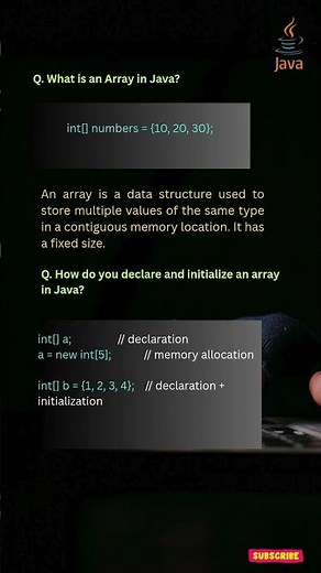 28. What is an Array? Declare & Initialize Arrays in Java? #java #coding #javaee