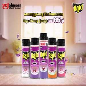 រ៉េដ ជាផលិតផលរប​ស់ក្រុមហ៊ុន SC Johnson សហរដ្ឋអាមេរិកជាង 65 ឆ្នាំមកហើយ!ការពារគ្រួសារជុំវិញពិភពលោកពីមូស និងសត្វល្អិតចង្រៃយ៉ាងមានប្រសិទ្ធភាព! Raid is the product of SC Johnson, USA over 65 years. Protect families around the worlds from mosquito and insect effectively. #RaidCambodia #ScJohnson | Raid