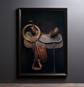 Vintage Horse Saddle Print: Equestrian Farmhouse Wall Art - Etsy