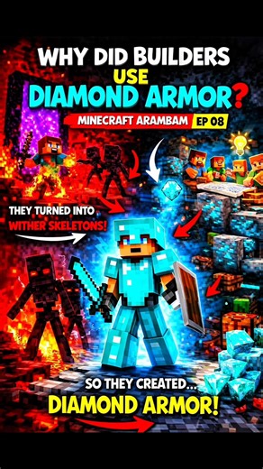 Why Builders Use Diamond Armor 💎 | Minecraft Arambam EP 08 #shorts #trending #shortsminecraft