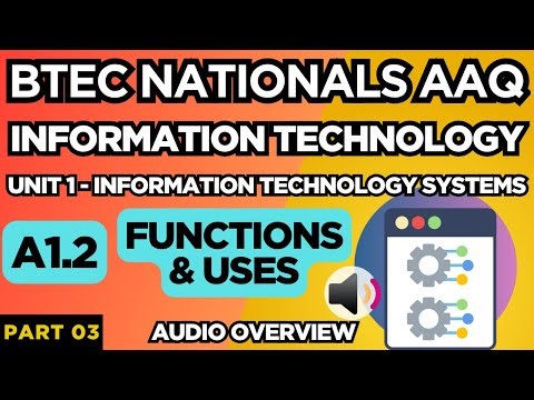 BTEC Nationals IT AAQ | Unit 1 IT | Systems | "A1.2 FUNCTIONS OF DEVICES" | P03 | Audio Overview