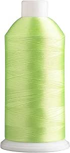 Super B Polyester Embroidery Thread, 40wt Large Spool 5000m, Embroidery Thread for Commercial & Domestic Machine, 175 Popular Colors Machine Embroidery Thread, 100% Polyester - Lime Green 985