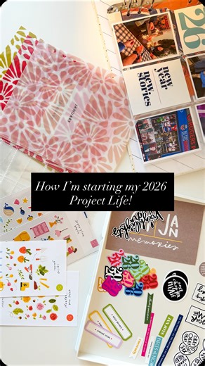 Leanne | Scrapbooking ✨ on Instagram: "Here’s a look at how I’m starting off my 10x8” 2026 Project Life album this year! ⭐️ I just received my @onelittlewordcommunity monthly dividers which I’m going to be using in my PL album! I stitched a 2x2 page protector to the outside edge of each month’s divider. My plan is to use those spaces to show photos that recap/overview that month (it’ll be the last page I do for the month)! ⭐️ I’m going to be sticking with my @aliedwardsdesigninc Stories by the M