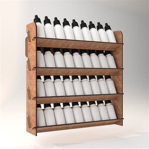 Wall Mounted Paint Rack: Model Paint Organizer - CNC Laser Cut Files (SVG DXF) - Etsy