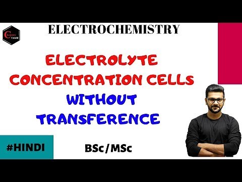ELECTROCHEMISTRY || ELECTROLYTE CONCENTRATION CELL WITHOUT TRANSFERENCE