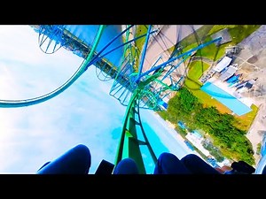 Kraken (SeaWorld Orlando) - ONRIDE - floorless roller coaster POV