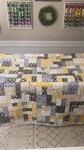 Pamela Garlock on Instagram: "Here’s another adorable quilt pieced by Melissa W. This Yellow Brick Road pattern lets the fabrics shine. I’ve always loved this line of fabrics and how it looks like watercolor paintings.💞 Details Pattern: Yellow Brick Road Fabrics: @dearstellafab Pantograph: Gnome in the Garden Batting: 80/20 by @quiltersdream Thread: Magnifico “Beach Party” by @superiorthreads #quiltingcommunity #lifesastitchlongarming #longarmquiltingservices #longarmquilting #longarmquilter #l