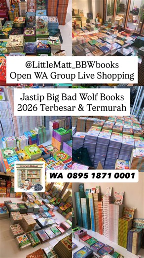 JASTIP BBW Children Books 2026 on Instagram: "Hallo Mommiess, bazar buku terbesar Big Bad Wolf datang lagi di tahun 2026 🎉 Pameran buku TERBESAR & TERMURAH se Indonesia dg 5jt buku baru & diskon up to 90% wWwooW banget pokoknya!! 😍😍 Mommieesss.... gak bisa datang langsung ke Bazar buku BBW ?? Tenang aja karna Littlematt_bbwbooks open WA group live shopping ya yuk buruan join Moms 🥰🥰 Kenapa harus jastip di @LittleMatt_BBWbooks ?? 🏆 TRUSTED since 2016, selalu datang langsung ke event, dan su