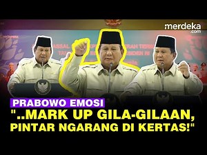 [FULL] Emosi Prabowo Tunjuk-Tunjuk Depan Menteri: Mark Up Gila-gilaan, Pintar Ngarang!