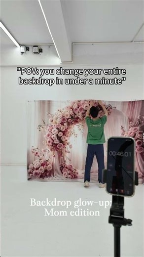Mother’s Day Backdrop Change in Under 1 Minute 🌸 | Photography Backdrop Setup