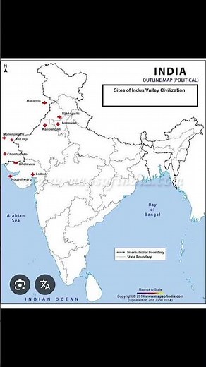 Map of Indus valley civilization with its important cities ✅