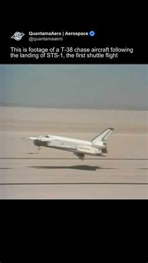 This is the Landing of the First Space Shuttle Flight #nasa #space #history #aircraft #shorts