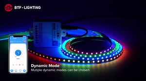 BTF-LIGHTING 2835SMD WS2811 IC RGB Chasing Color LED Strip Light 9.8FT DC24V 108LED/m 18Pixels/m 8mm Width Flexible Addressable Strip for Bedroom Desk Home Indoor Decor (No Adapter or Controller)