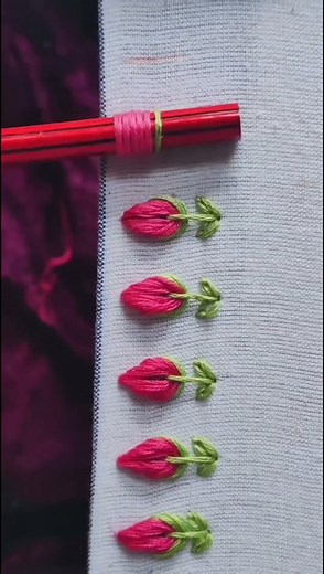 3D Rose Flower Embroidery in Minutes #viral #viralshort #roseembroidery #embroideryforbeginners
