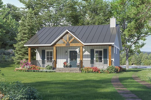 Cottage Plan - 872 Square Feet, 1 Bedroom, 1.5 Bathrooms | Floor Plan #348-00296 | America's Best House Plans