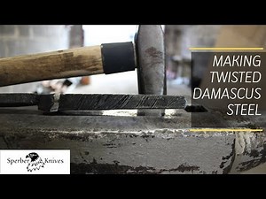 BLACKSMITHING / MAKING TWISTED DAMASCUS STEEL ! / HANDFORGING