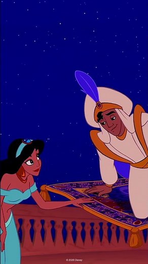 Aladdin y Jazmín Vuelan en la Alfombra Mágica por Primera Vez