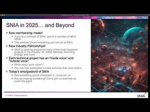 2025 SNIA Preview Welcome