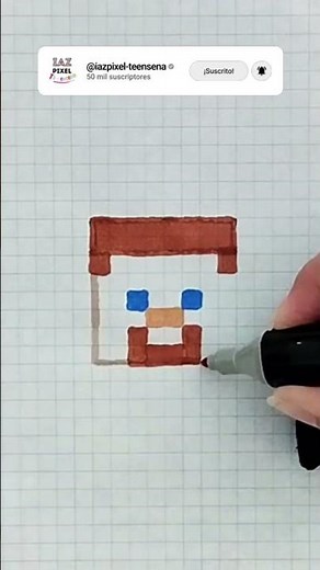 Pintando a STEVE de MINECRAFT en pixel art #art #pixelart #minecraft