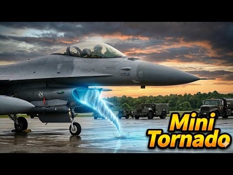 Incredible F-16 Power Creates Mini Tornado Before Takeoff