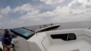 We had a drag race pitting a new MerCruiser 250 hp 4.5L V6 Sterndrive against a 5.0L 260 hp V8 sterndrive on two Sea Ray Boats & Yachts 220 Sundecks. Guess which one wins? | Boating World Magazine