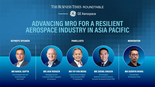 Aviation and aerospace in Asia Pacific is experiencing a resurgence with MRO playing a key role in this. But this momentum brings growing pains, and tackling these issues requires collaboration across the ecosystem. Watch highlights of a keynote address by Nakul Gupta, GE Aerospace and discussion between BT’s Derryn Wong, Iain Rodger, GE Aerospace, Zheng Jingxin from EDB and Yip Hin Meng of ST Engineering. Read more: https://bt.sg/pmfs | The Business Times