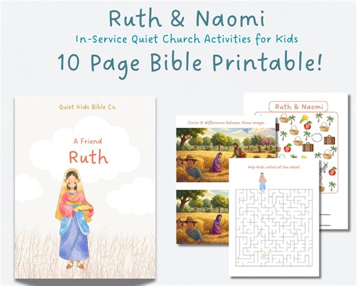 Ruth and Naomi Curriculum, Ruth and Boaz Lesson for Kids, Sunday School Puzzles, Crafts, Coloring Pages, Activities, Worksheets, Printable - Etsy