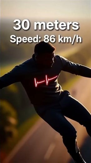 ‎Human Fall Speed Explained ⚠️ | 10m vs 100m #aivideo #trending ‎#gravity‎#humanbody‎#physics