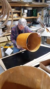 George installing wrap on a conical shell Trixon drum. #precisiondrum #precisiondrumfamily #precisioncustomdrums #customdrums #drums #drumkits #drumsets #drumwraps #drumrecovering #drumrefinishing | Precision Drum Company