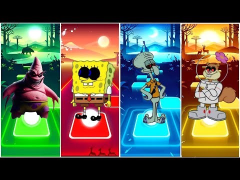 PATRICK STAR EXE VS SPONGEBOB EXE VS SQUIDWARD EXE SANDY CHEEKS EXE - TILES HOP