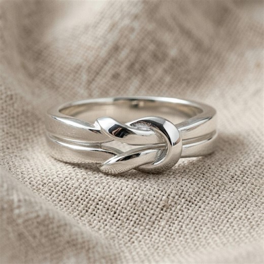 Infinity Knot Ring in Polished 925 Sterling Silver, Handcrafted Minimalist Promise Band, Delicate Love Knot Jewelry - Etsy