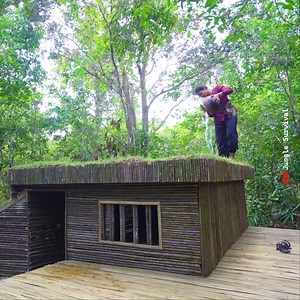 Build The Most Beautiful House Villa By Ancient Skills | Jungle Survival