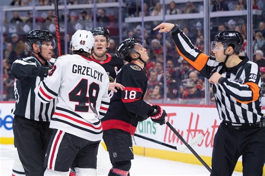 Chicago's Matt Grzelcyk Fined For Cross-Checking Senators Star In The Face