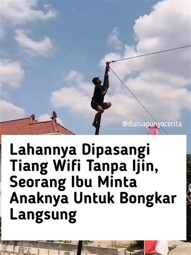Pemilik sawah di Kabupaten Pati (Jateng) viral melepas paksa tiang WiFi karena izin pemasangan hanya disampaikan kepada Ketua RT setempat, bukan langsung kepada dirinya. Pemilik sawah mengaku tidak keberatan atas pemasangan tersebut asalkan petugas WiFi meminta izin langsung kepadanya sebagai pemilik lahan.