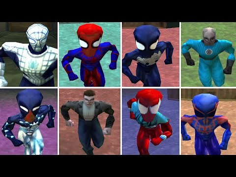 Spider-Man All Costumes | All Suits + Cheat Codes (PS1)