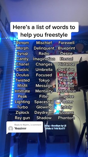 Freestyle Rap Words List for Practice and Inspiration