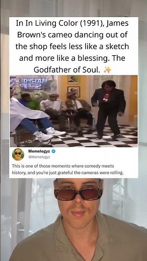 In In Living Color (1991), James Brown’s cameo dancing out of the shop feels less like a sketch