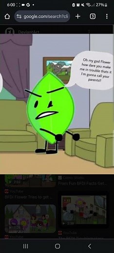 Flower from BFDI gets grounded