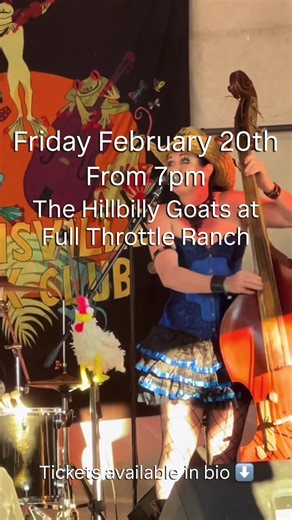 Strings, grit, and a little bit of trouble. The Hillbilly Goats — live under the lights at Full Throttle Ranch. Friday 20 February 2026 from 7pm Tickets only $10 get them before they sell out! https://www.stickytickets.com.au/9qbiy/the_hillbilly_goats.aspx #fullthrottleranch #livecountrymusic #bbq #bar #newcastlemaitland